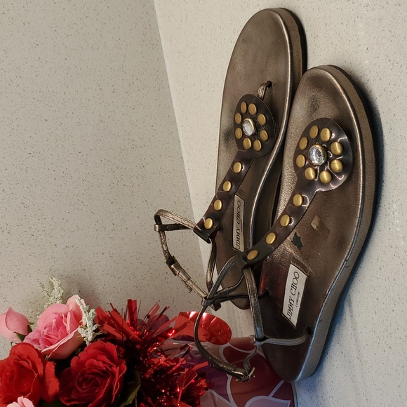 JIMMY CHOO studded sandals (sz 39.5-US 9) - Picture 2 of 8